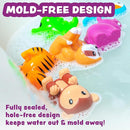 Tub Works® Rainforest™ Mold Free Bath Toys, 6 Pack | Sealed, No Hole Bath Toys Design Keeps Moisture Out | Soft, Squeezable & Float on Water | Easy-Grip Baby & Toddler Bath Toy | Great Baby Pool Toys by TinyTreasures Baby Boutique