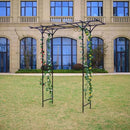 Steel Garden Arch, 7'2" High x 6'6" Wide, Garden Arbor for Various Climbing Plant, Outdoor Garden Lawn Backyard by GreenHaven Gardens
