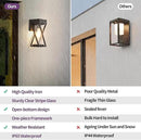 Outdoor Wall Lights Set of 2, Exterior Sconce Lighting Fixtures, Black Outdoor Porch Lights, Outdoor Wall Lantern with Clear Stripe Glass for Patio, Garage by GreenHaven Gardens