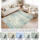 5x7 Area Rugs for Lliving Room Bedroom, Abstract Washable Rugs with Non-Slip Backing, Stain Resistant Thin Carpet for Dorm Dining Room Table Nursery Indoor Home Office-Blue/Gray by TinyTreasures Baby Boutique