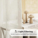 FMFUNCTEX Linen Sheer Curtains for Living Room, Beige Curtains 108 inches Long for Bedroom, Natural Flax Blend Window Draperies for Farmhouse Curtain, Rod Pocket 2 Panels by CozyNest Decor