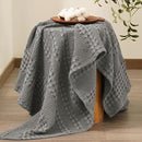 PHF 100% Cotton Waffle Weave Throw Blanket, Soft Lightweight Breathable Cozy Summer Throws for Couch Bed Sofa, Luxury Aesthetic Woven Blanket for Home Decor & Office, 50"x60", Dark Grey by CozyNest Decor