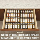 SpaceAid Bamboo Black Spice Drawer Organizer, (Need 3" Deep Drawer) Expandable 4 Tier Spices Rack for Cabinet, Kitchen Seasoning Storage Insert (Jars Not Included, From 12" to 23" Wide) by CozyNest Decor