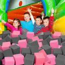 Foam Pit Cubes, 24 PCS 5 Inches Gymnastics Foam Blocks Trampoline Blocks, Multi-Sport Protective Padding for Gymnastics, Trampoline, Parkour, Skate Parks & BMX - Dark Grey & Pink by TinyTreasures Baby Boutique