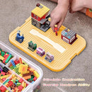 Toys Organizer Storage Case for Lego Box Kids Toy Stackable Building Blocks with Lids Bins Adjustable Lego Storage Containers Plastic Toy Box 3 Layer (Lemon) by CozyNest Decor