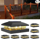 VOLISUN 4x4 Solar Post Cap Light 6pack,Solar Fence - Cap Lights Outdoor Waterproof for Wooden/Vinyl Post,Black Deck Post Cap Light Solar Powered with Warm White for Garden/Patio/Porch by CozyNest Decor