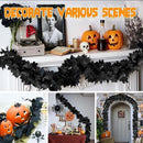 Joyhalo 6 Pack 5.7FT Black Maple Leaf Garland,Halloween Artificial Hanging Black Vines,Halloween Outdoor Garland for Mantle,Door Frame,Fireplace and Thanksgiving Decor by CozyNest Decor