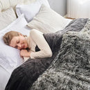 GONAAP Fuzzy Faux Fur Throw Blanket Queen Size Frosty Black Super Soft Cozy Plush Fuzzy Shaggy Blanket for Couch Sofa Bed (Frosty Black, Queen(90"x90")) by CozyNest Decor