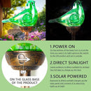 Decorative Solar Lights Outdoor Solar Bird Stake Lights Hand Blown Glass Decorative Garden Pathway Lights Outdoor Waterproof Glass Stakes (Green) by GreenHaven Gardens