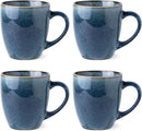 GBHOME Ceramic Coffee Mugs Set of 4, 12oz Stoneware Coffee Mugs Set For Dad Mom Women MEN, Light Weight Ceramic Coffee Cups for Latte/Tea/Beer/Hot Cocoa, Dishwasher & Microwave Safe by CozyNest Decor