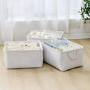 TheWarmHome Storage Basket for Gifts Empty - Large 3 Pack 15.7x11.8x8.2 inch Storage Basket for Organizing with Handles, Canves Storage Bins for Organizer Closet Toy Cubes Gift (White) by CozyNest Decor