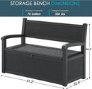 70 Gallon Storage Bench Deck Box for Patio Furniture with Armrest Bench Outdoor Storage by CozyNest Decor