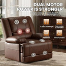 Large Dual Motor Power Lift Recliner Chair with Massage and Heat for Elderly People, Infinite Position,USB Ports and Remote Control,Breathable Leather (Red Brown) by CozyNest Decor