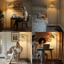 Oneach Arc Floor Lamp for Living Room,Rattan Boho Floor Lamp with Hand-Woven Wicker Shade, Foot Switch,Black Metal Base & Pole,Farmhouse Standing Lamp for Bedroom Corner,Reading by CozyNest Decor