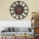 LEIKE 32" Oversized Large Wall Clocks,Silent,Non Ticking,Battery Operated Modern Round Big Wood Decorative Metal Wall Clock for Living Room, Bedroom,Kitchen,Farmhouse,Office Decor - Black,32 Inch by CozyNest Decor
