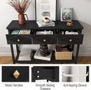 47" Console Table with 3 Drawers, Fluted Narrow Long Entryway Table with Storage Shelf, Accent Table for Entryway, Living Room, Behind Couch, Foyer, Hallway, Office by CozyNest Decor