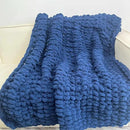 Chunky Knit Blanket Throw 40"x40", Chenille Throw Blankets, Handmade Warm & Cozy Blanket Couch Bed Home Decor, Soft Breathable Fleece Banket, Christmas for Couch Bed Sofa Best Gift (Navy Blue) by CozyNest Decor