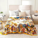 100% Cotton Throw Blanket for Bed Couch Summer 98''x 98'' Super Soft Muslin Blankets Warm Boho Quilt Lightweight Farmhouse Decorative Bed Blankets by CozyNest Decor