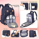 Dikaslon Diaper Bag Backpack with Portable Changing Pad, Pacifier Case and Stroller Straps, Large Unisex Baby Bags for Boys Girls, Multipurpose Travel Back Pack Moms Dads, Navy Blue by TinyTreasures Baby Boutique
