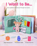 Interactive Sensory Soft Cloth Book, Educational Crinkle Quiet Activity Busy Book for Babies,Toddler Travel Toy Gift for Boys and Girls (I Want to Be) by TinyTreasures Baby Boutique