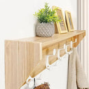SKOLOO Wall Shelf with Hooks, 24-Inch Coat Rack Wall Mount with Shelf Organizer - Lightweight & Sturdy, 5 Tri Hooks - Perfect for Entryway, Hallway, Living Room, Bedroom, Mudroom, Natural & White by CozyNest Decor