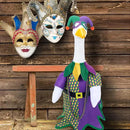 Mardi Gras Jester Outfit Goose Clothes for 23 High Cement or Plastic Lawn Porch Lawn Garden Goose Costume Clothing by GreenHaven Gardens