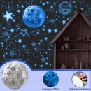 965 PCS Glow in The Dark Stars and Moon for Ceiling, Luminous Stars and Planet Wall Decals, Kids Room Decor, Glowing Galaxy Wall Stickers for Nursery Decorations (Blue) by TinyTreasures Baby Boutique