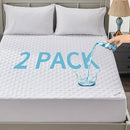 BEDLORE 2 Pack Waterproof Mattress Protector, King Size Mattress Pad with Deep Pocket Fitted Up to 6-18 inches, Soft Noiseless Single Bed Mattress Cover for Bedroom, Dorm Room (White) by TinyTreasures Baby Boutique