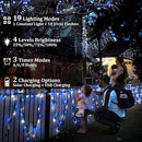 2-Pack 200FT Solar String Lights for Outside, 600 LED Extra-Bright Outdoor Light With 19 Modes & Timer, Waterproof Fairy Lights for Garden Patio Tree Christmas Decorations Blue & White by GreenHaven Gardens