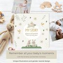 Baby Book Keepsake Gender Neutral to Paste Photos and Writing with +50 Pages and Stickers - Baby Memory Book from the First Year to 5th - Newborn Gifts, Baby Shower and Gender Reveal by TinyTreasures Baby Boutique