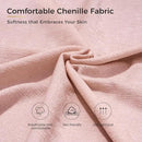 3 in 1 Convertible Sleeper Sofa Bed, Pull Out Couch Bed with Adjustable Backrest, Chenille Loveseat Couches with Side Pocket for Living Room, Bedroom (Pink) by CozyNest Decor