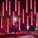Dazzle Bright 288 LED Christmas Light, 11.8 Inch Meteor Shower Rain Lights with 8 Tubes，Waterproof Plug in Falling Rain Lights Christmas Decorations for Xmas Bushes Tree Yard Party (RED) by GreenHaven Gardens