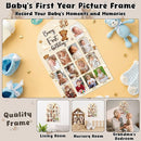 R HORSE My First Year Photo Display Wood Board - 3D Brown Bear Baby's First Year Picture Frame, 12 Months Beary Milestone Board Neutral Baby Keepsake Gift 1st Birthday Nursery Decor for Boy Girl by TinyTreasures Baby Boutique