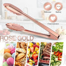 MSY BIGSUNNY 9 Inch Kitchen Food Tongs for Cooking and Serving Tongs- Aluminum - Set of 3 (pink gold) by CozyNest Decor
