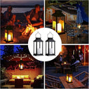 2 Pack Solar Lanterns, Outdoor Garden Hanging Lanterns, 11.8 Inch LED Flickering Flameless Candle Mission Lights for Yard, Table, Patio (Black) by GreenHaven Gardens