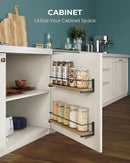 OROPY Spice Rack Wall Mounted, Rustic Wood Hanging Rack for Over The Stove, Kitchen Wall, 4 Pack by CozyNest Decor