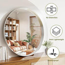 36 Inch Round Bathroom Mirror - Wall Mounted Circle Mirror with Metal Frame, Modern Mirror Suitable for Bathroom, Vanity, Entryway, Living Room, Wall Decor,Silver by CozyNest Decor
