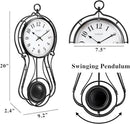 CLXEAST 20 Inch Black Metal Pendulum Wall Clock, Large Schoolhouse Regulator Wall Clocks for Living Room Decor,House Warming Gifts New Home,Gifts for Women by CozyNest Decor