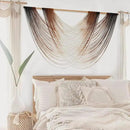 Flber Macrame Wall Hanging Dip Dye Brown Boho Wall Decor Yarn Tapestry Modern Living Room Bedroom Home Wall Decor 57" W x 35" L by CozyNest Decor