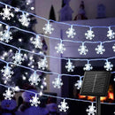 Brightown Solar Christmas Snowflake String Lights, 72FT 200 LED Outdoor Waterproof Fairy Lights with 8 Lighting Modes for Wedding, Party, Tree, Room, Garden, Patio, Yard, Home, Pure White by GreenHaven Gardens