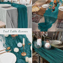 20 Pack Teal 10FT Cheesecloth Table Runner Rustic Gauze Cheese Cloth Table Runner for Wedding Bridal Baby Shower Table Decorations Boho Fabric Sheer Birthday Party Table Decor 20 x 120 Inch Long by CozyNest Decor