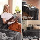 104" Cloudy Sectional L Shaped Couch for Living Room, No Assembly Required, Modular Comfy Sofa with Deep Seat, Fluffy Couch with Sleeper Chaise for Apartment Lounge (Grey) by CozyNest Decor