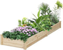 8 Feet Outdoor Wooden Raised Garden Bed, Elevated Planting Planter Box Kit for Vegetables Fruits Grow Yard Gardening, Natural by GreenHaven Gardens