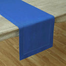 Solino Home Linen Royal Blue Table Runner 132 Inches Long - 100% Pure Linen Extra Long Table Runner 14 x 132 Inch - Classic Hemstitch by CozyNest Decor