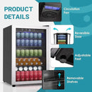 EUHOMY 4.5 Cu.ft Beverage Refrigerator and Cooler, 145 Can Mini fridge with Glass Door for Soda Beer Wine, Small Drink Dispenser with Digital Adjustable Thermostat for Home Office Bar by CozyNest Decor