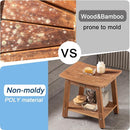 HDPS Shower Bench Seat for Inside, Waterproof Poly Lumber Shower Stool for Shaving Legs, Bathroom Foot Rest with Storage Shelf, Plastic Bath Chair Seat for with Adjustable Feet, No Maintenance, Brown by TinyTreasures Baby Boutique