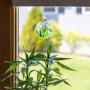 Luke Adams Glass | 3" Mini Glass Tree of Life | Handmade Ornament | Hanging Garden Gazing Ball | Indoor Outdoor Home Décor | (Adventurine Green) by CozyNest Decor