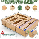 Individual Storage Bag Organizer for Kitchen Drawer, Bamboo with Foil and Plastic Wrap Organizer for Kitchen Organizers and Storage, for Gallon, Quart, Sandwich, Snack by CozyNest Decor