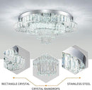 21 Inch Crystal Chandeliers with Remote Control LED Chandelier Modern Mount Flush Mount Chandelier Ceiling Light Fixtures for Bedroom Living Room Dining Room(Dimmable) by CozyNest Decor