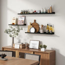 Picture Ledge Wall Shelves 48 inches Width Set of 3, Solid Pine Wood Rustic Floating Ledge Shelves for Wall for Kids' Room Bedroom Kitchen Bathroom Long Floating Shelves for Wall Decor, Black by TinyTreasures Baby Boutique